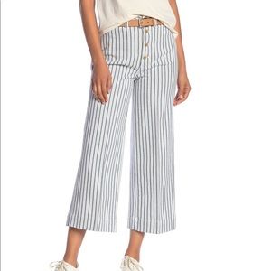 Madewell Blue and White Striped Flare Jeans